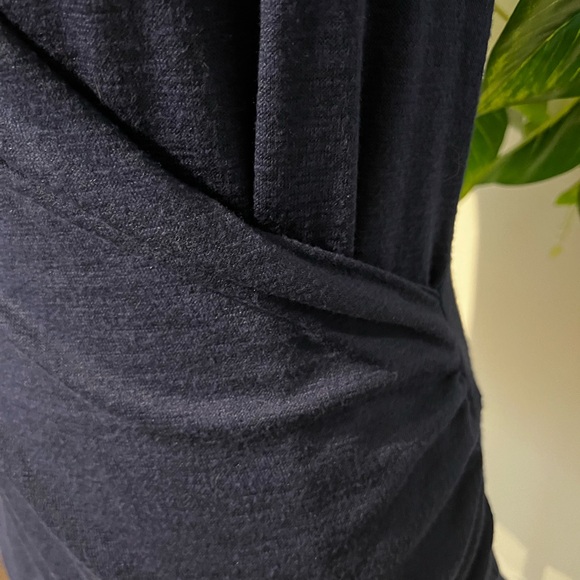 Navy faux wrap blouse -NWT - Picture 3 of 4